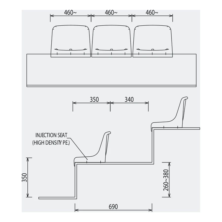 PSB-PB-E10 (Bleacher) technical drawing
