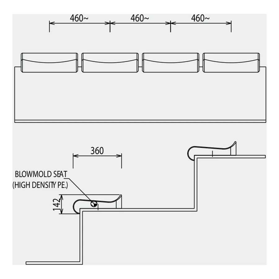 PSB-PB-E2 (Bleacher) technical drawing